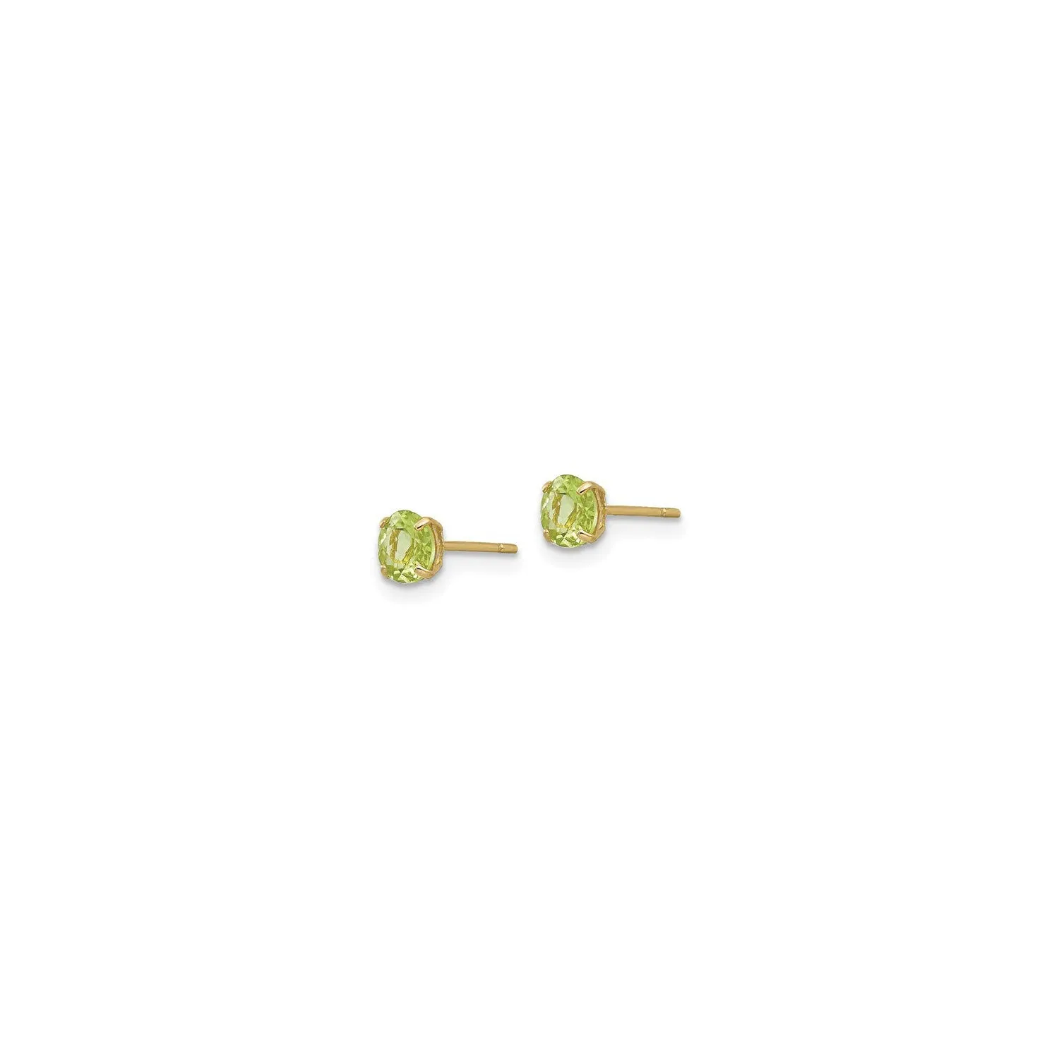 Round Peridot Stud Earrings (14K)