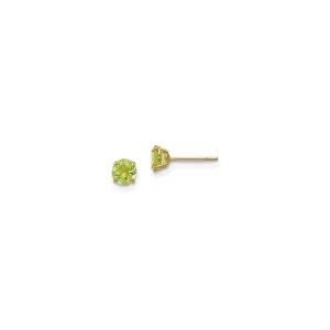 Round Peridot Stud Earrings (14K)