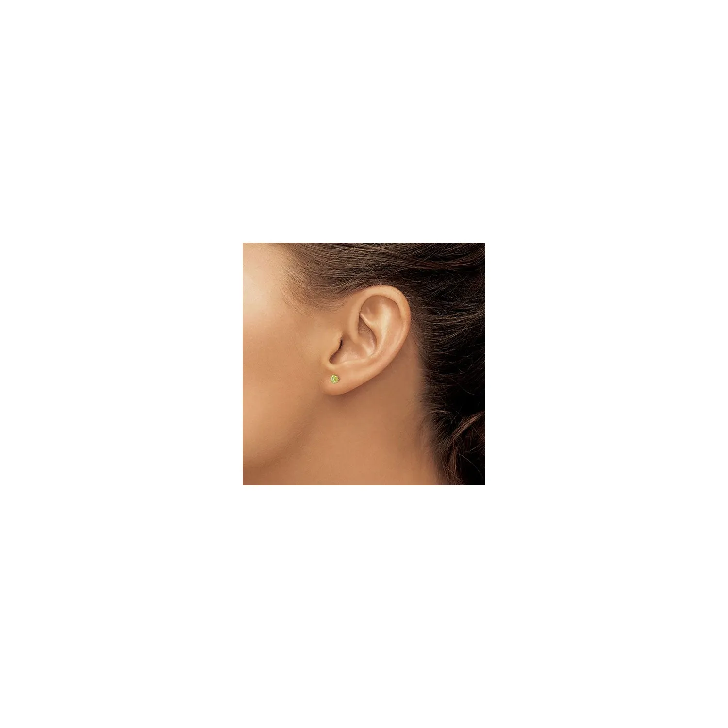 Round Peridot Stud Earrings (14K)