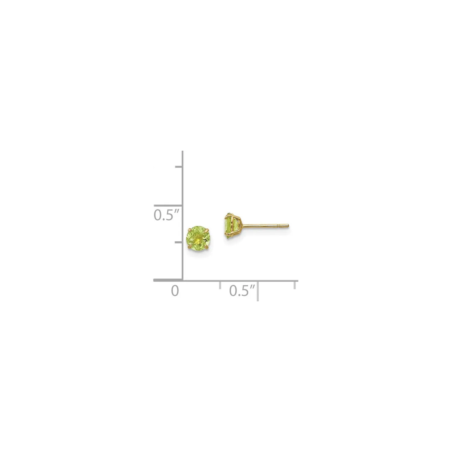 Round Peridot Stud Earrings (14K)