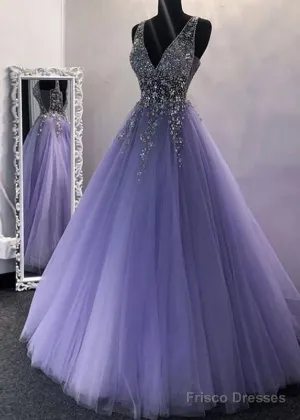 Sexy Long Prom Dresses With Beading,Evening Dresses,Charming Dance Dress