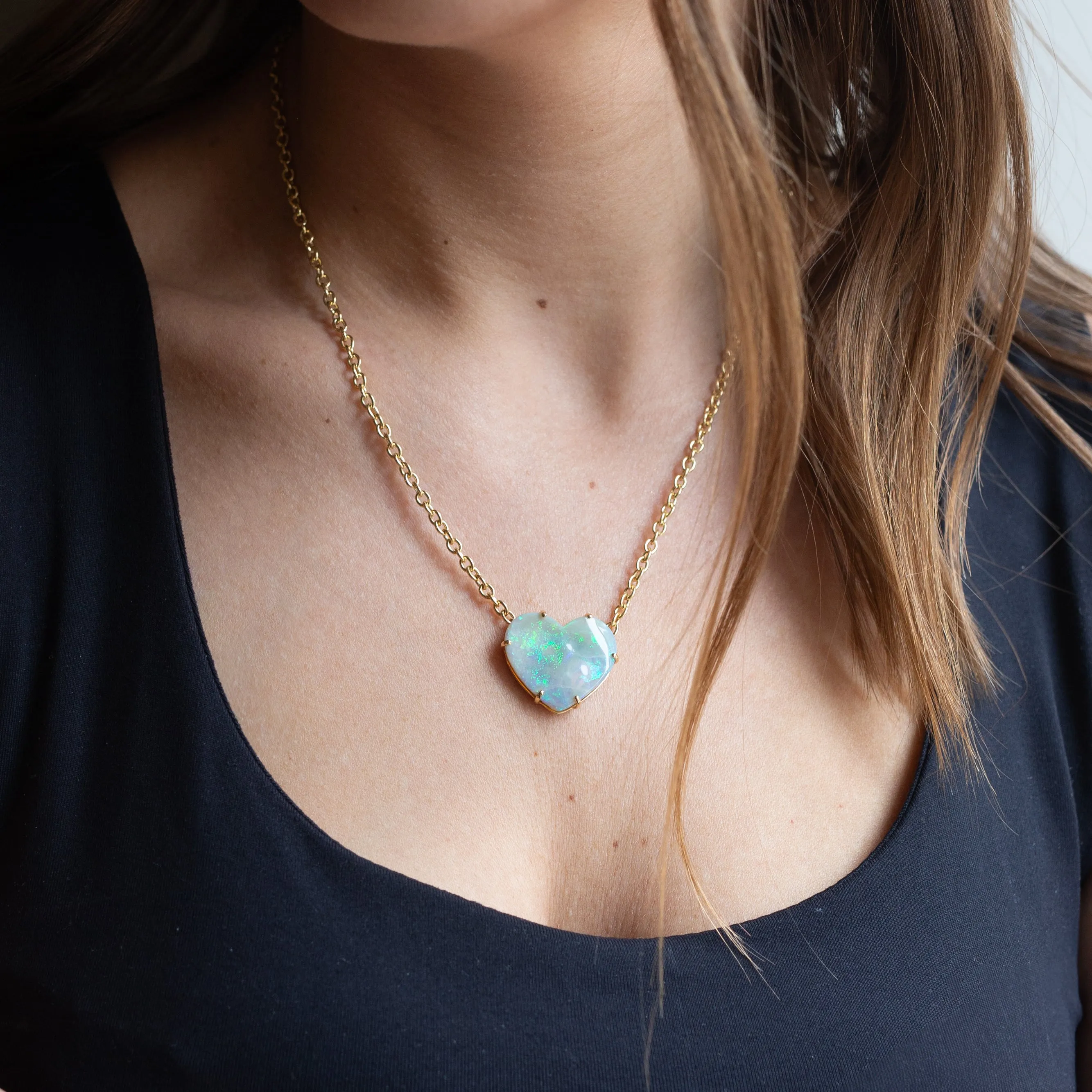 Signature Opal Heart Pendant Necklace