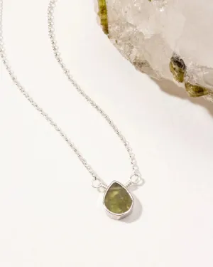 Silver Delicate Peridot Necklace