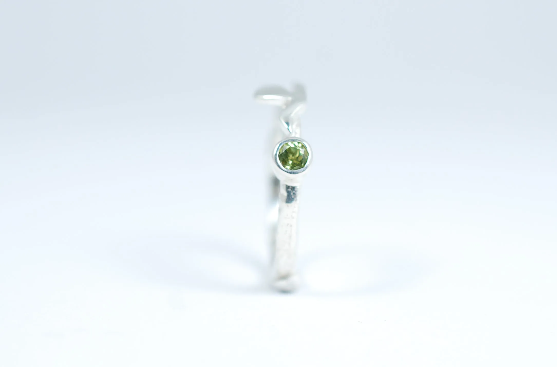 Silver Freedom ring with green peridot. Freedom ring.