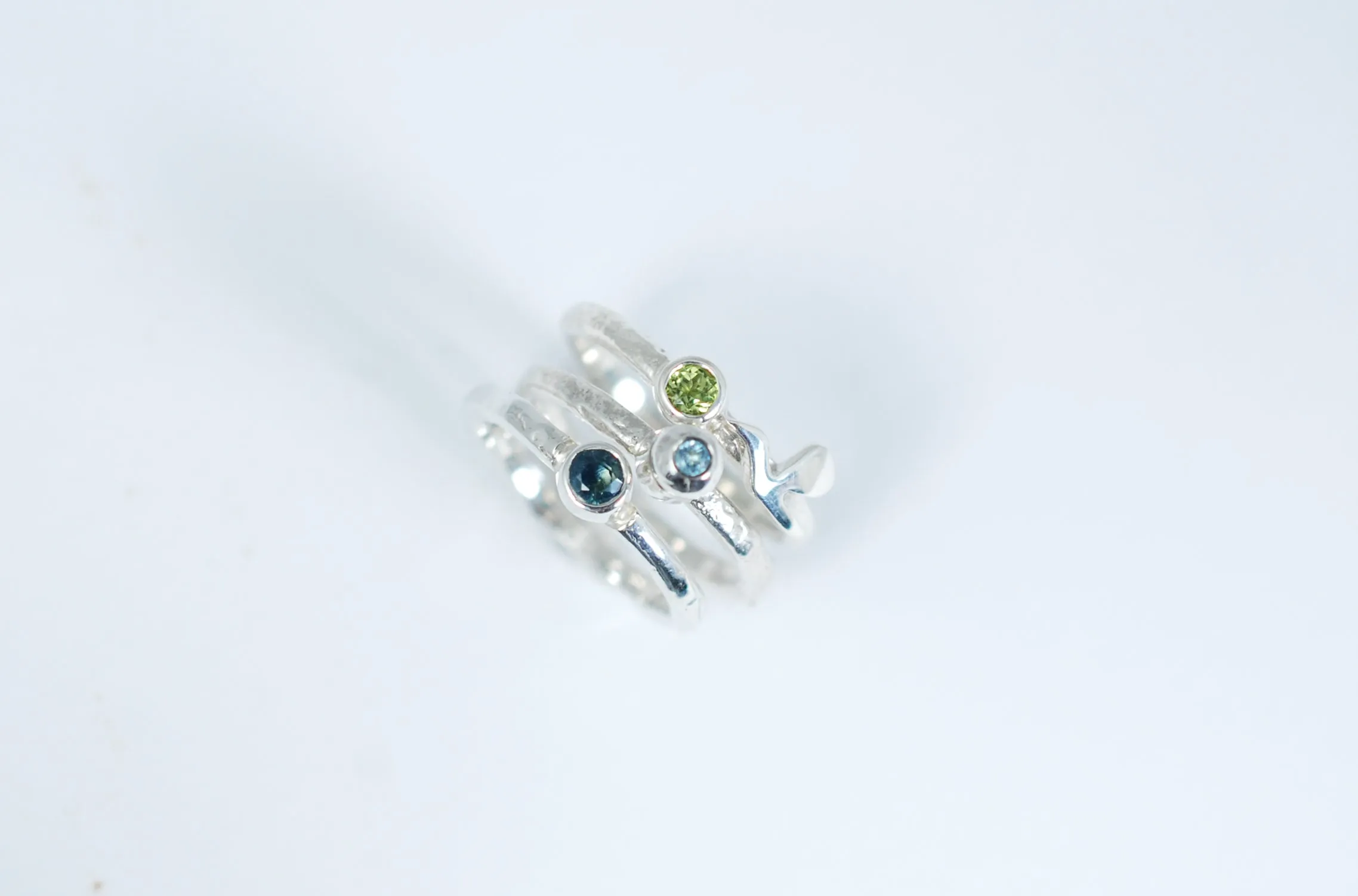 Silver Freedom ring with green peridot. Freedom ring.