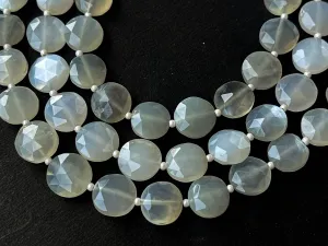 White Moonstone Coin shape or round shape briolette beads