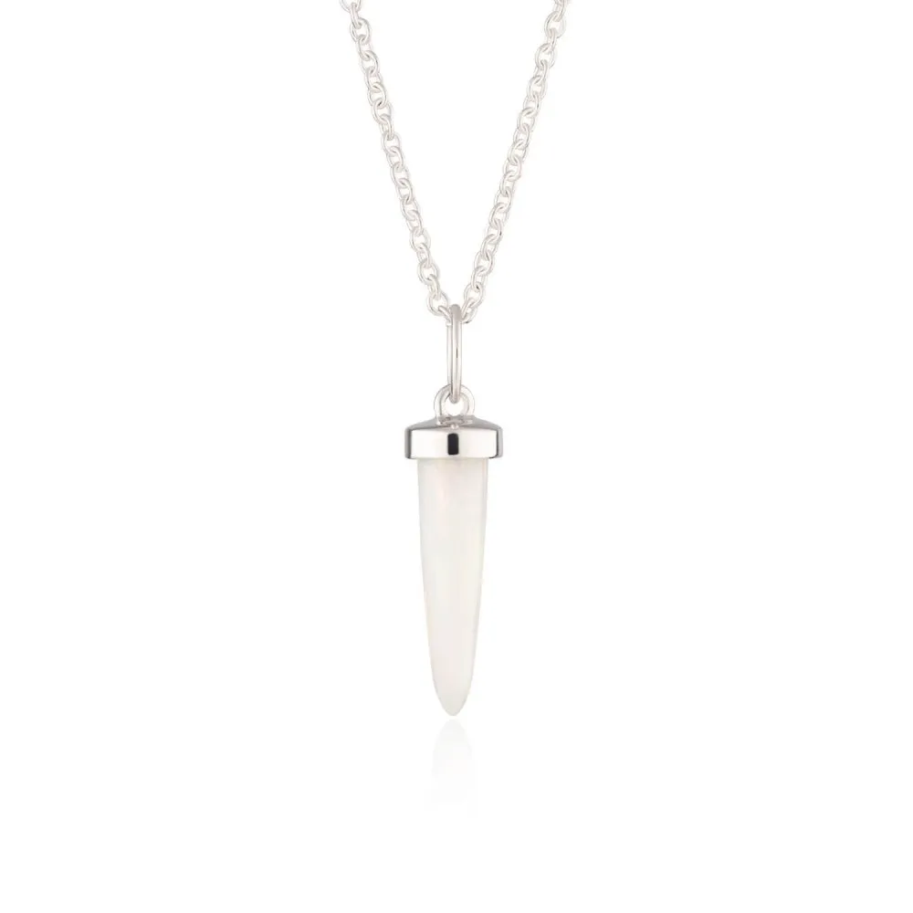 White Opal Spike Necklace - Silver - SPS-226-229