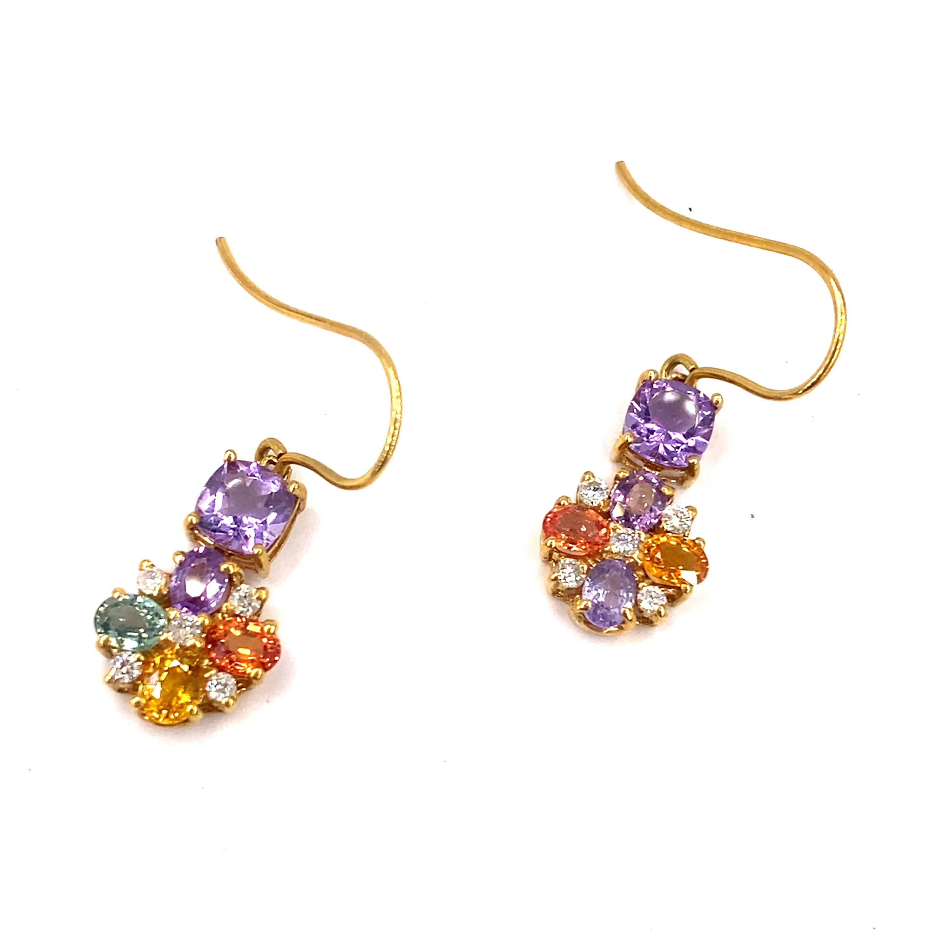 Women’s 18ct Yellow Gold Handmade Gemstone Earrings